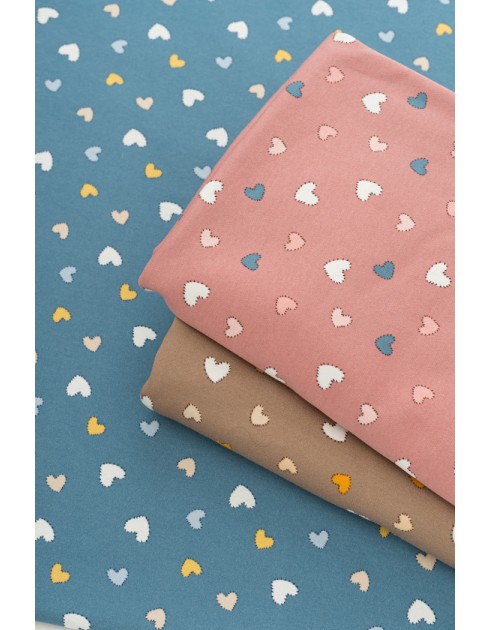 Sydämet, interlock (1 väri)